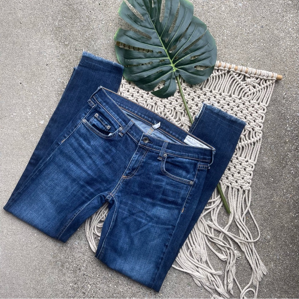 Rag & Bone Ankle Crop Frayed Hem Jeans Size 27